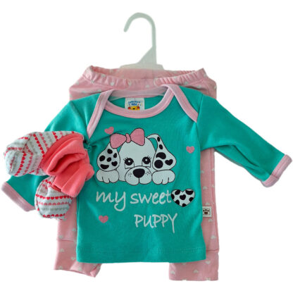 Conjunto de 3 piezas para bebé niña My Sweet Puppy Cariño